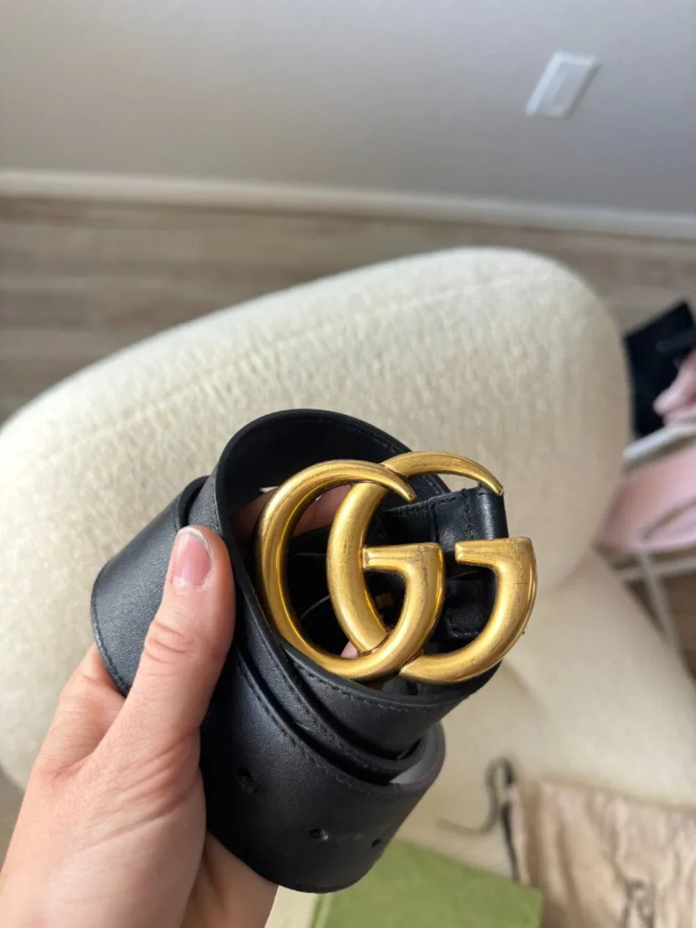 Gucci GG Marmont Black Leather Belt (Size 80) - Picture 2 of 3